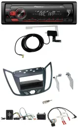 Автомагнитола Pioneer 1 DIN USB DAB MP3 для Ford C-Max/Kuga, тёмно-серая