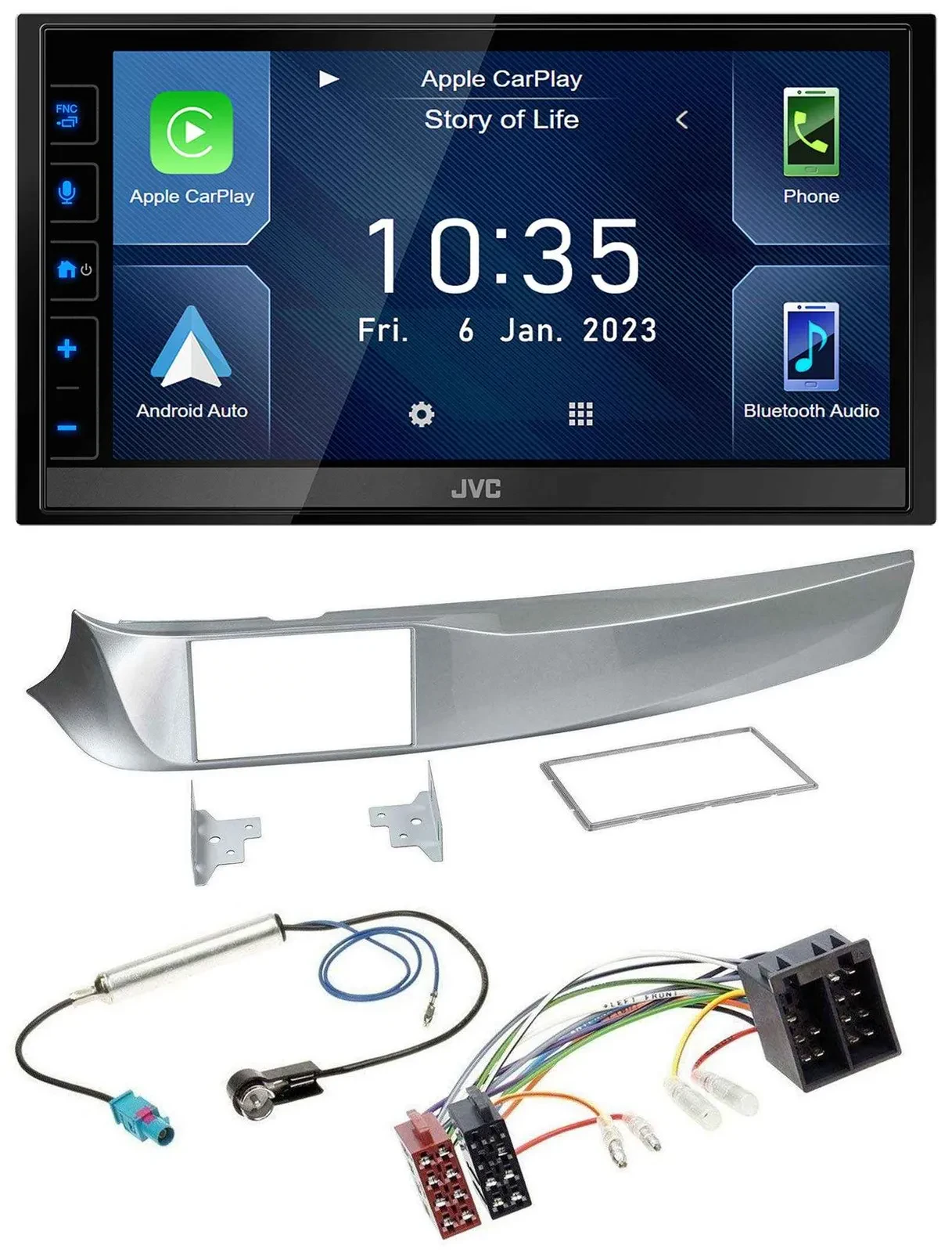 JVC DAB Bluetooth MP3 USB 2DIN Autoradio für Alfa Giulietta 05/2010-10/2013 silb