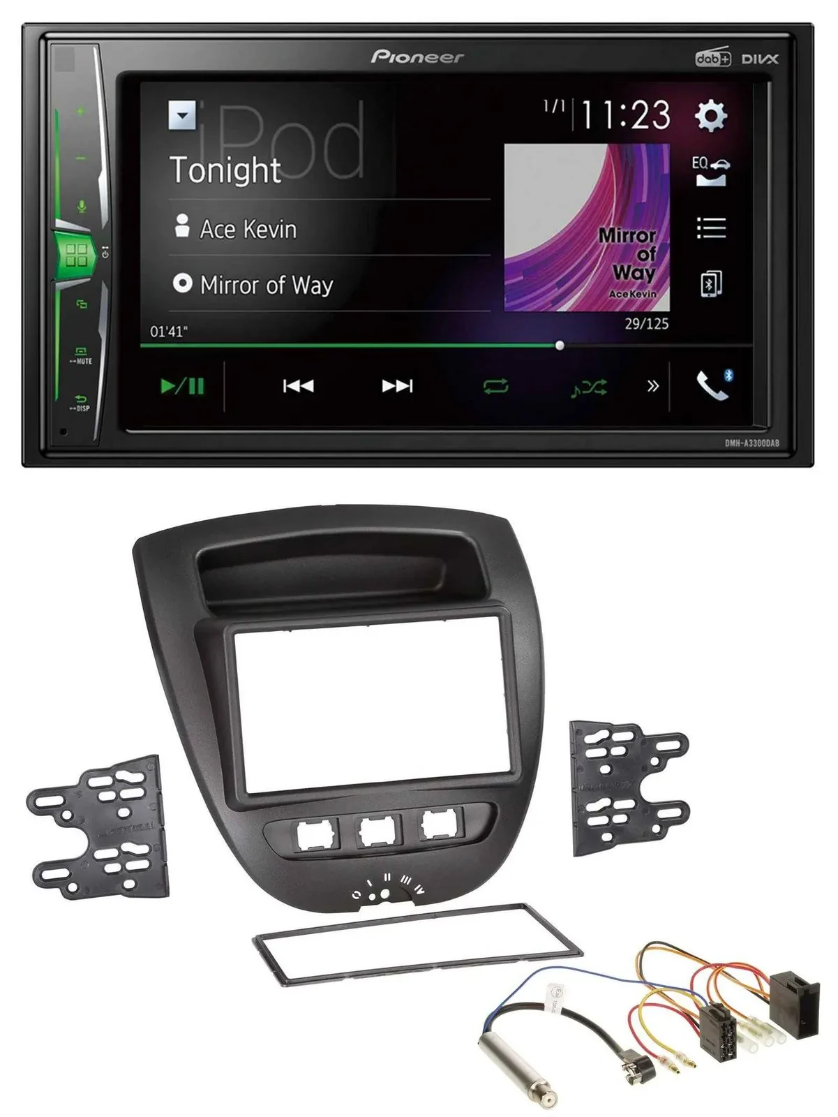 Автомагнитола для Peugeot 107 / Citroen C1 / Toyota A Pioneer 2DIN, MP3, DAB, USB, Bluetooth