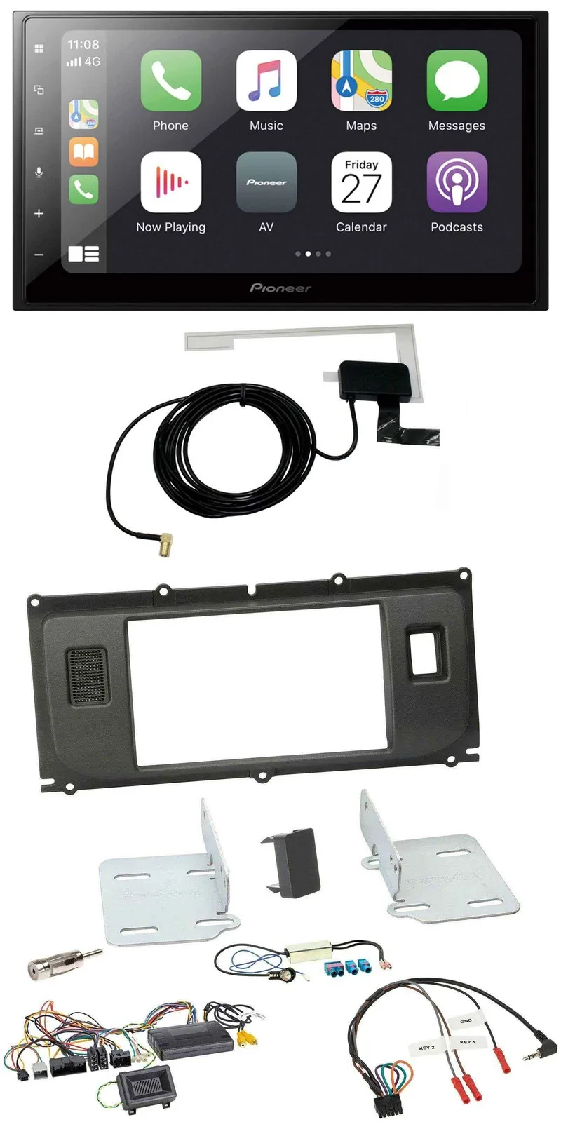 Автомагнитола для Land Rover Evoque Pioneer 2DIN, Bluetooth, DAB, USB