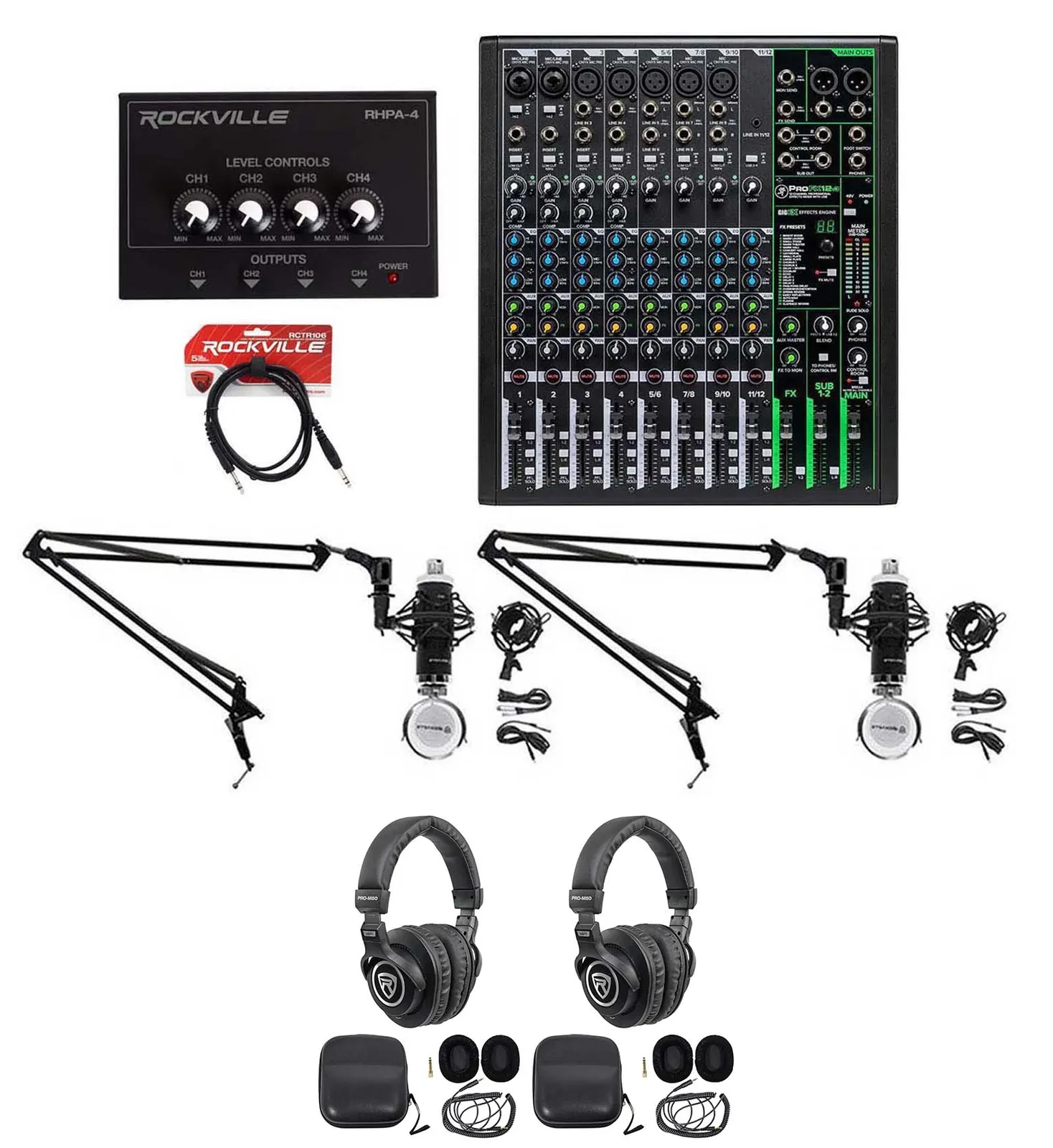 Комплект для подкастов Mackie ProFX12v3+(2) RCM03 BROAD 2-2