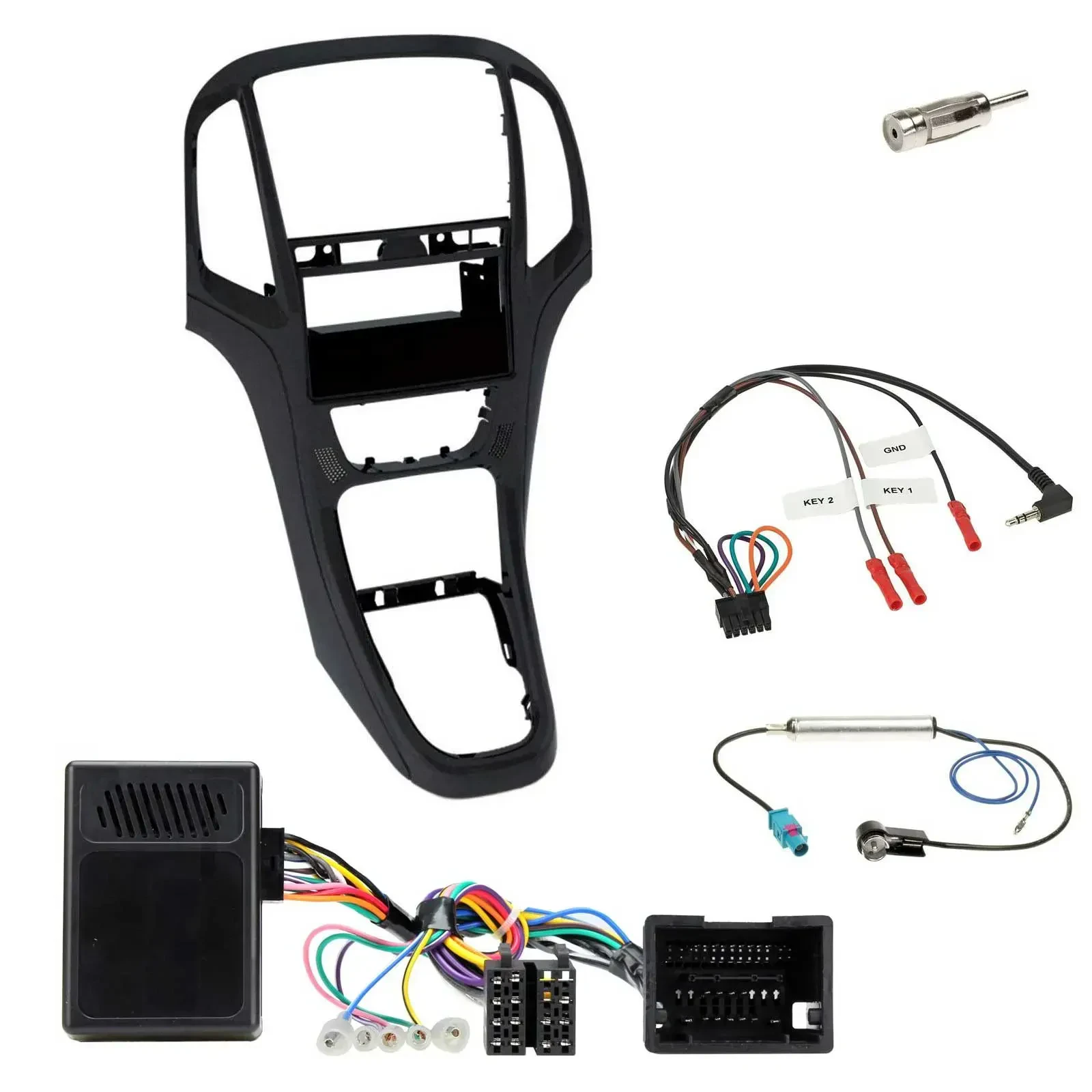 Einbauset Lenkradadapter DIN Autoradio für Opel Astra J 2009-2016 Perl schwarz