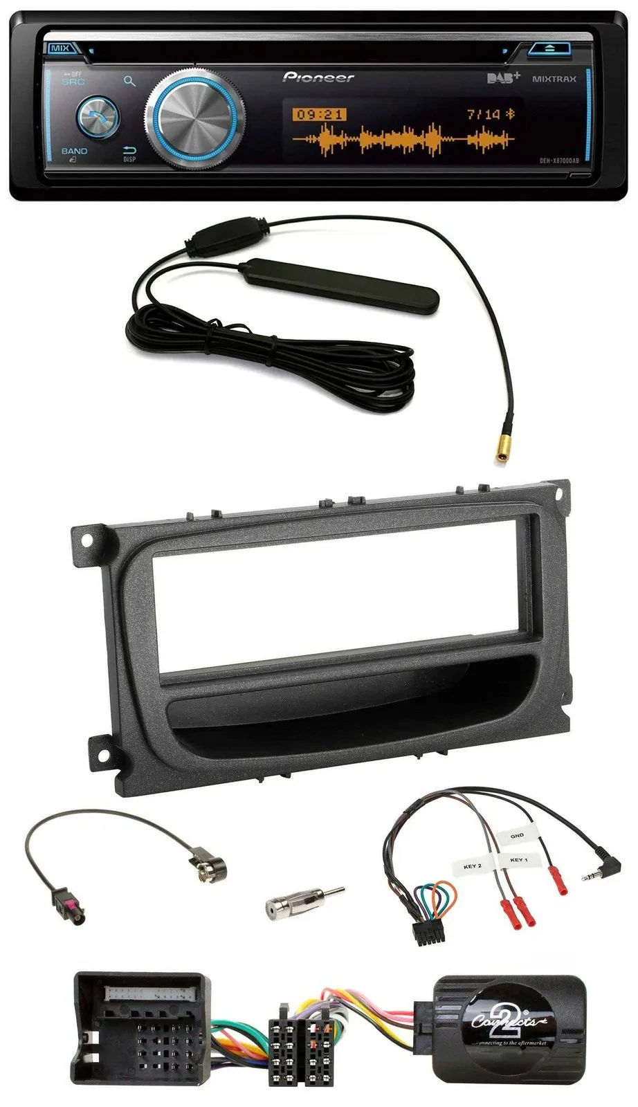 Pioneer CD USB Bluetooth DAB Lenkrad Autoradio für Ford C-Max Galaxy Focus ab 07