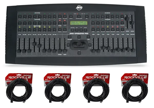 American DJ ADJ DMXOPERATOR PRO 136-Channel Lighting Controller+(4) DMX Cables