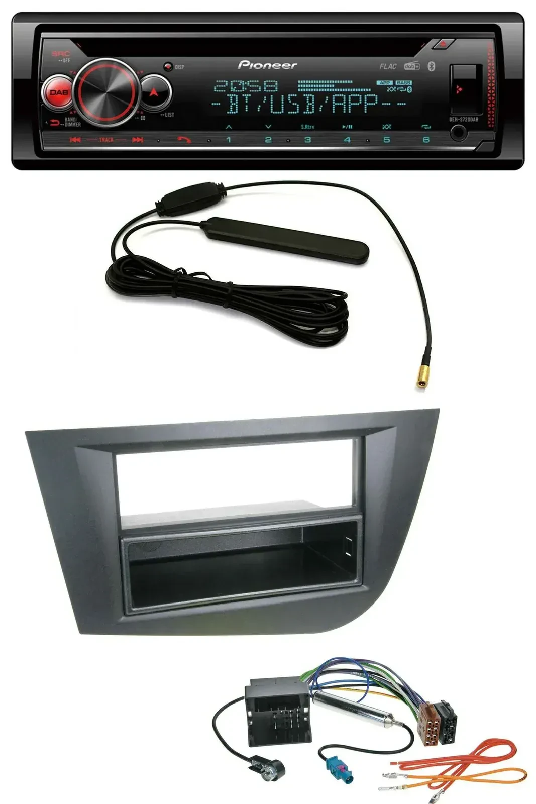 Автомагнитола для Seat Leon (с 2005) Pioneer USB DAB MP3 Bluetooth CD черная