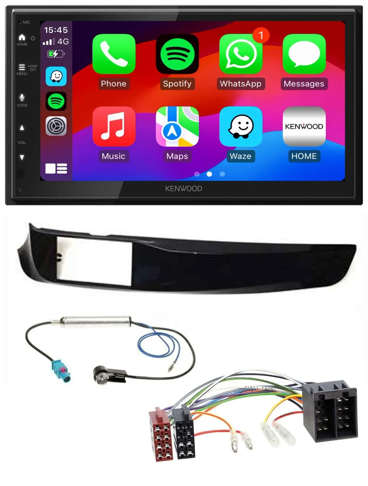 Kenwood MP3 USB DAB 2DIN Bluetooth Autoradio für Alfa Giulietta schwarz glänzend