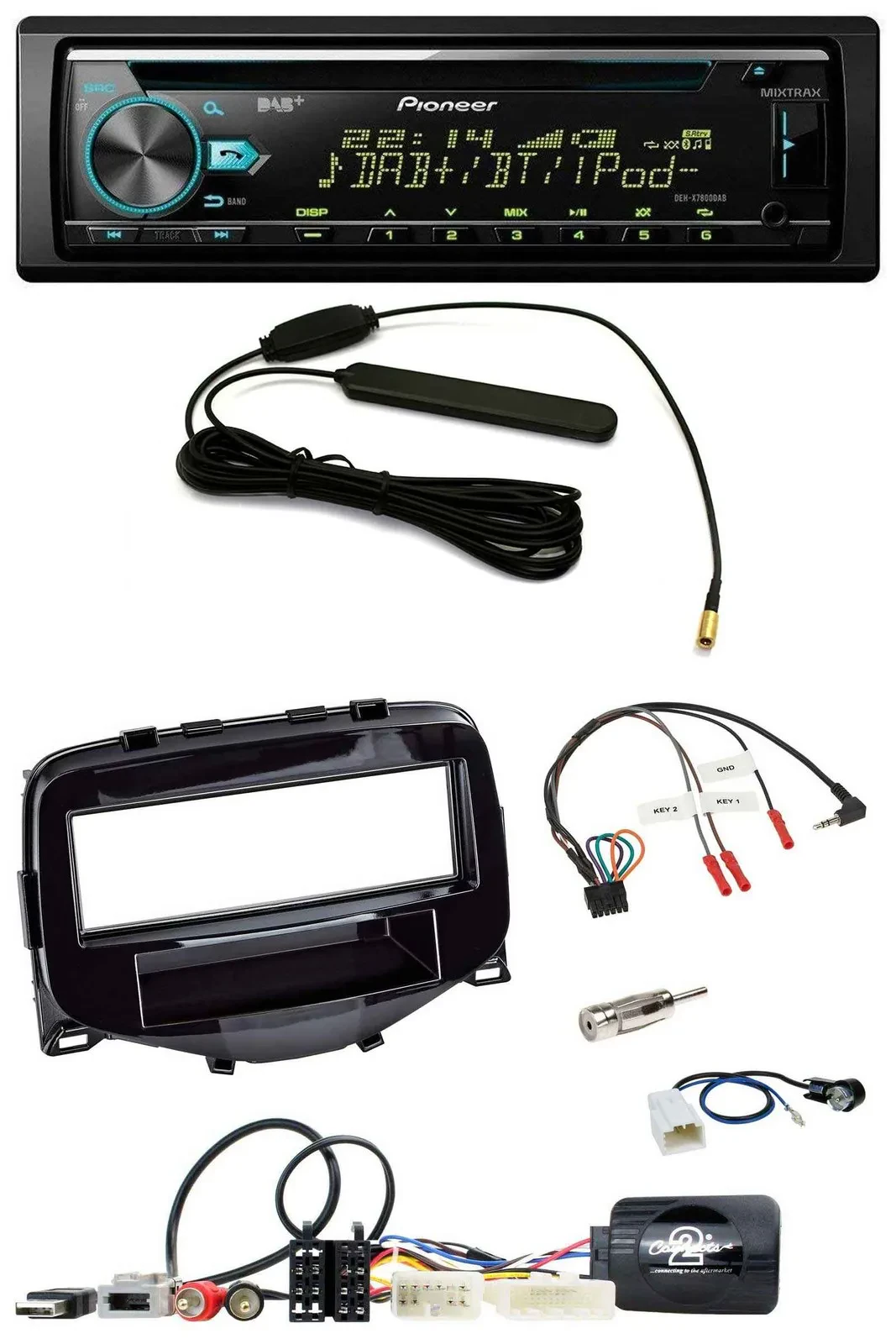 Pioneer CD MP3 Lenkrad DAB USB Autoradio für Toyota Aygo 2014-2021