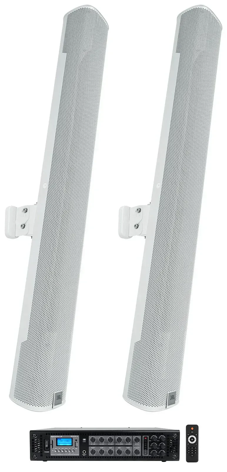 Настенная акустика Rockville RCS180-6+(2) JBL-COL800-WH White с усилителем (пара)