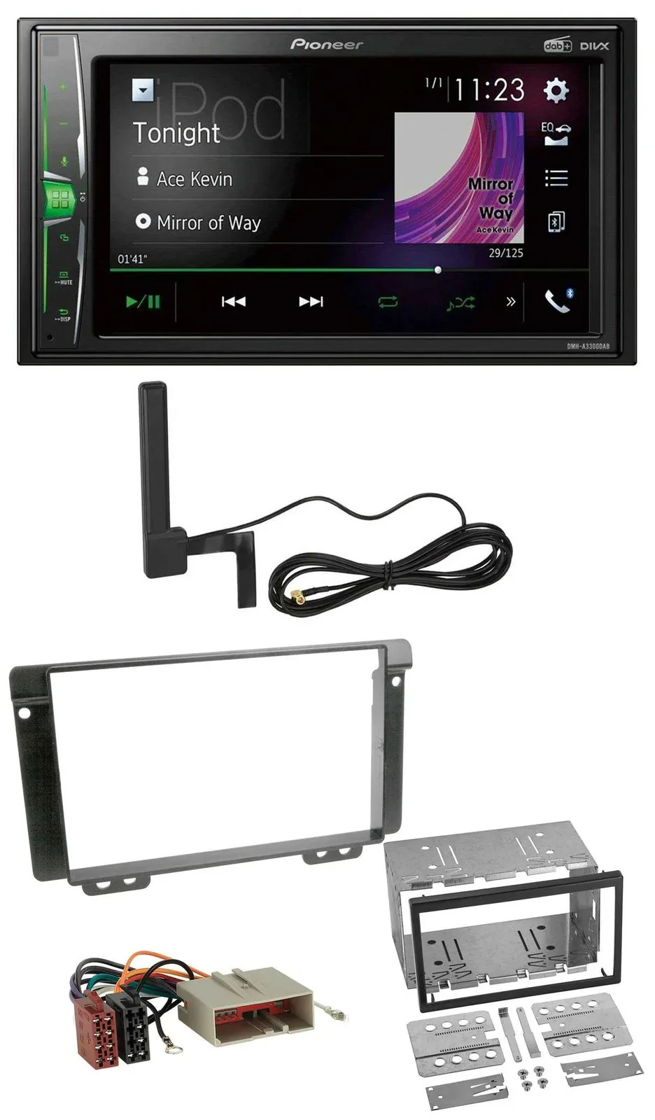 Pioneer MP3 DAB AUX 2DIN Bluetooth Autoradio für Land Rover Freelander 2004-2006