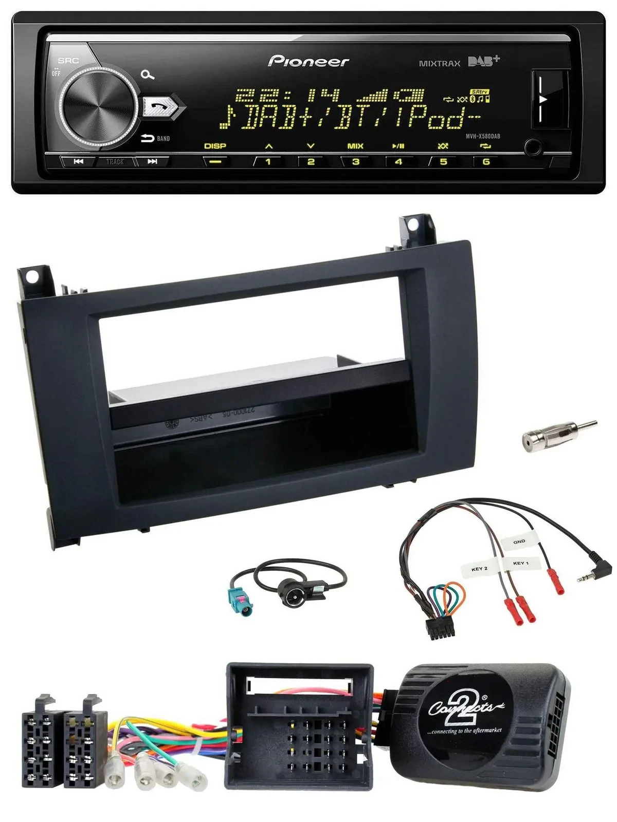Pioneer Bluetooth USB DAB Lenkrad Autoradio für Mercedes SLK R171 2008-2011