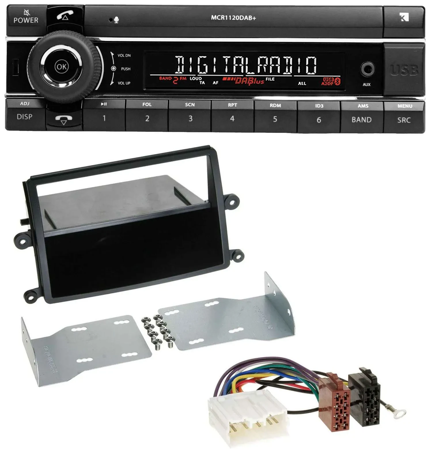 Автомагнитола для Mitsubishi L200 Kienzle KAOT Bluetooth, MP3, USB, DAB (с 2006)