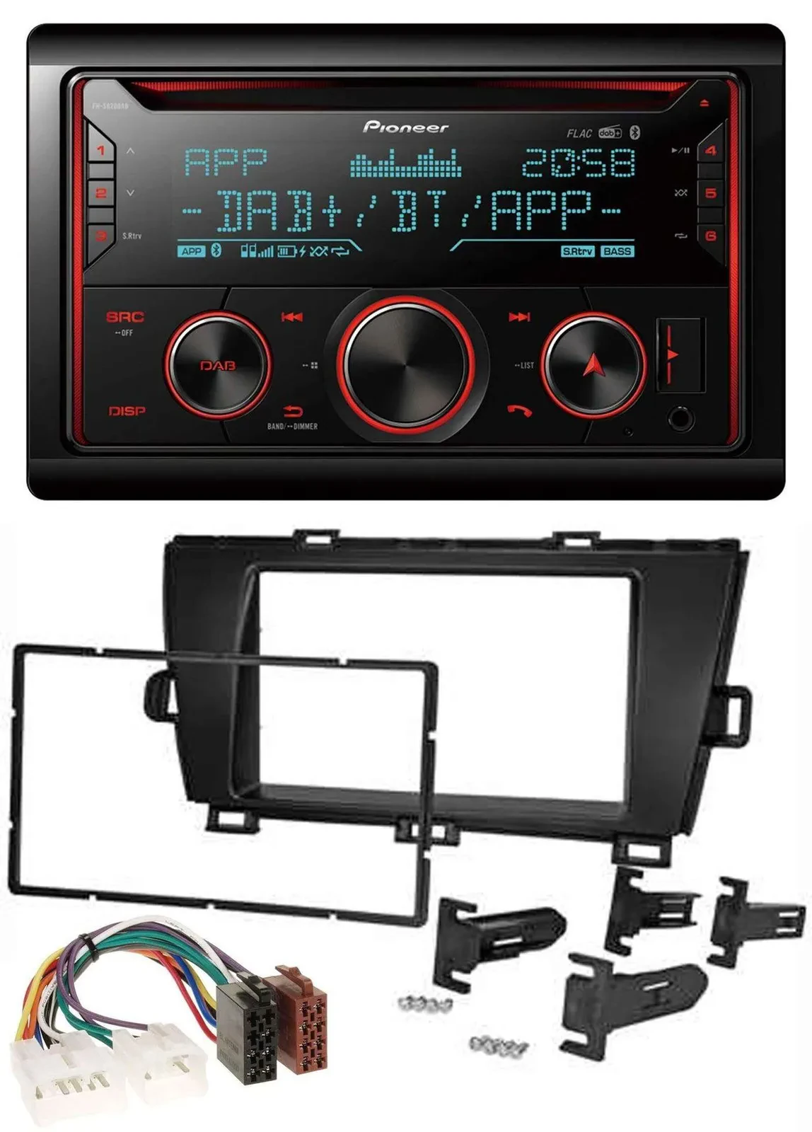 Pioneer 2DIN DAB MP3 Bluetooth USB CD Autoradio für Toyota Prius (2009-2012)