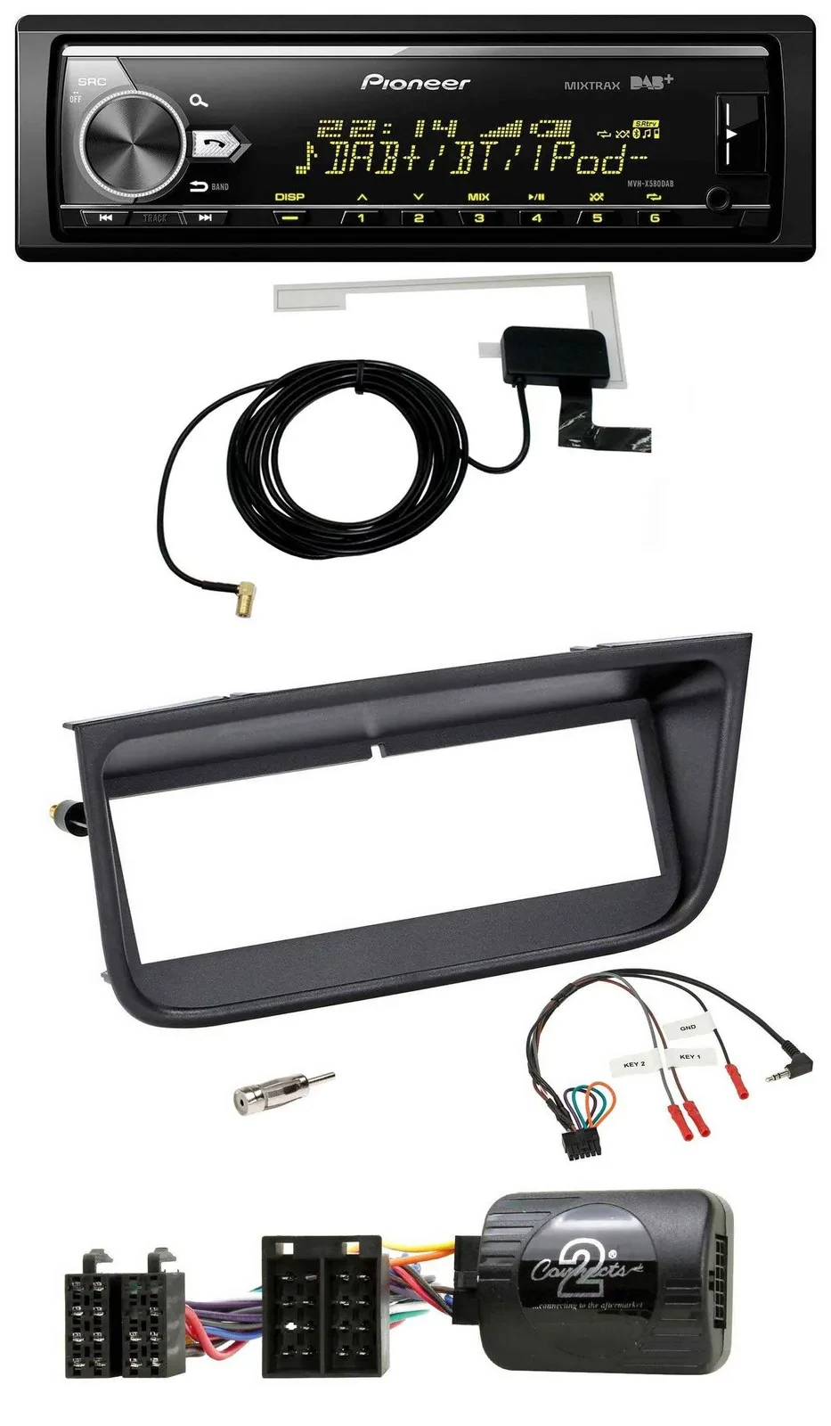 Pioneer Bluetooth DAB USB Lenkrad Autoradio für Peugeot 406 2002-2005