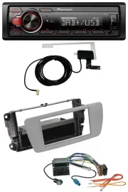 Pioneer 1DIN MP3 DAB USB AUX Autoradio für Seat Ibiza (ab 08) - dublingrau
