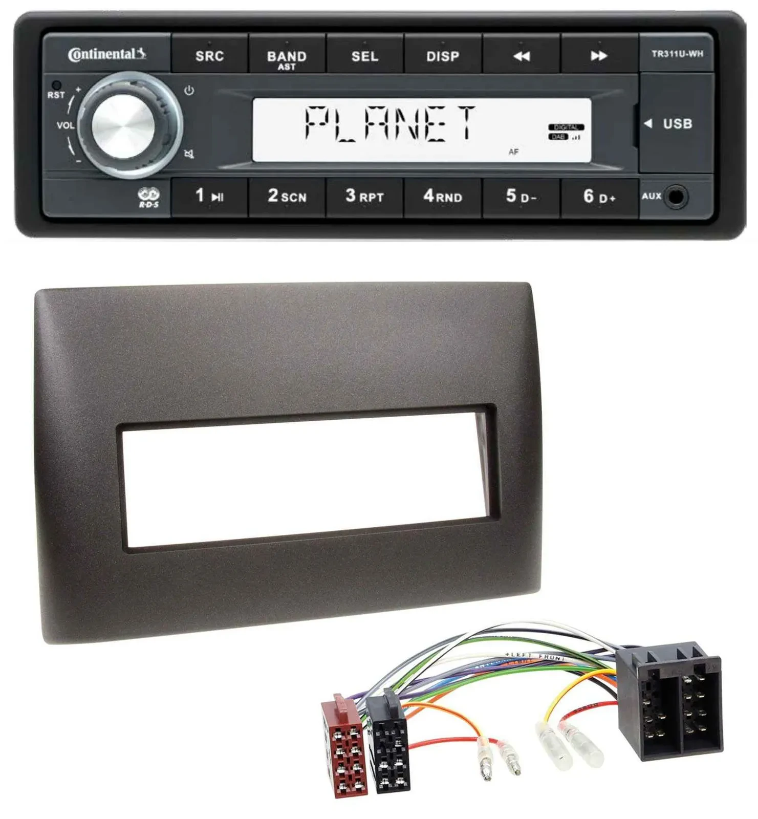 Continental USB MP3 AUX 1DIN Autoradio für Fiat Stilo (192, 2001-2008)