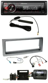 Pioneer MP3 DAB 1DIN Lenkrad USB Autoradio für Citroen C5 ab 2005 grau-metallic