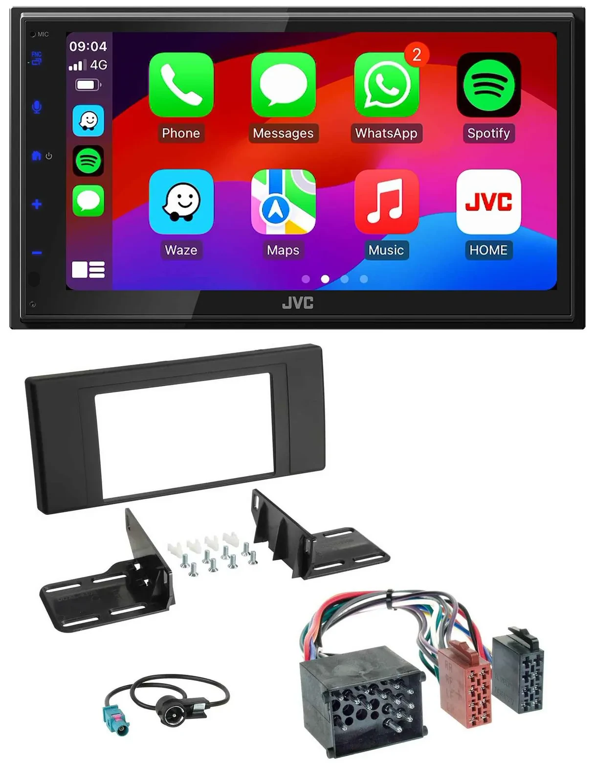 Автомагнитола для BMW X5 (E53 2000–2002) JVC 2DIN, DAB, Bluetooth, USB, MP3