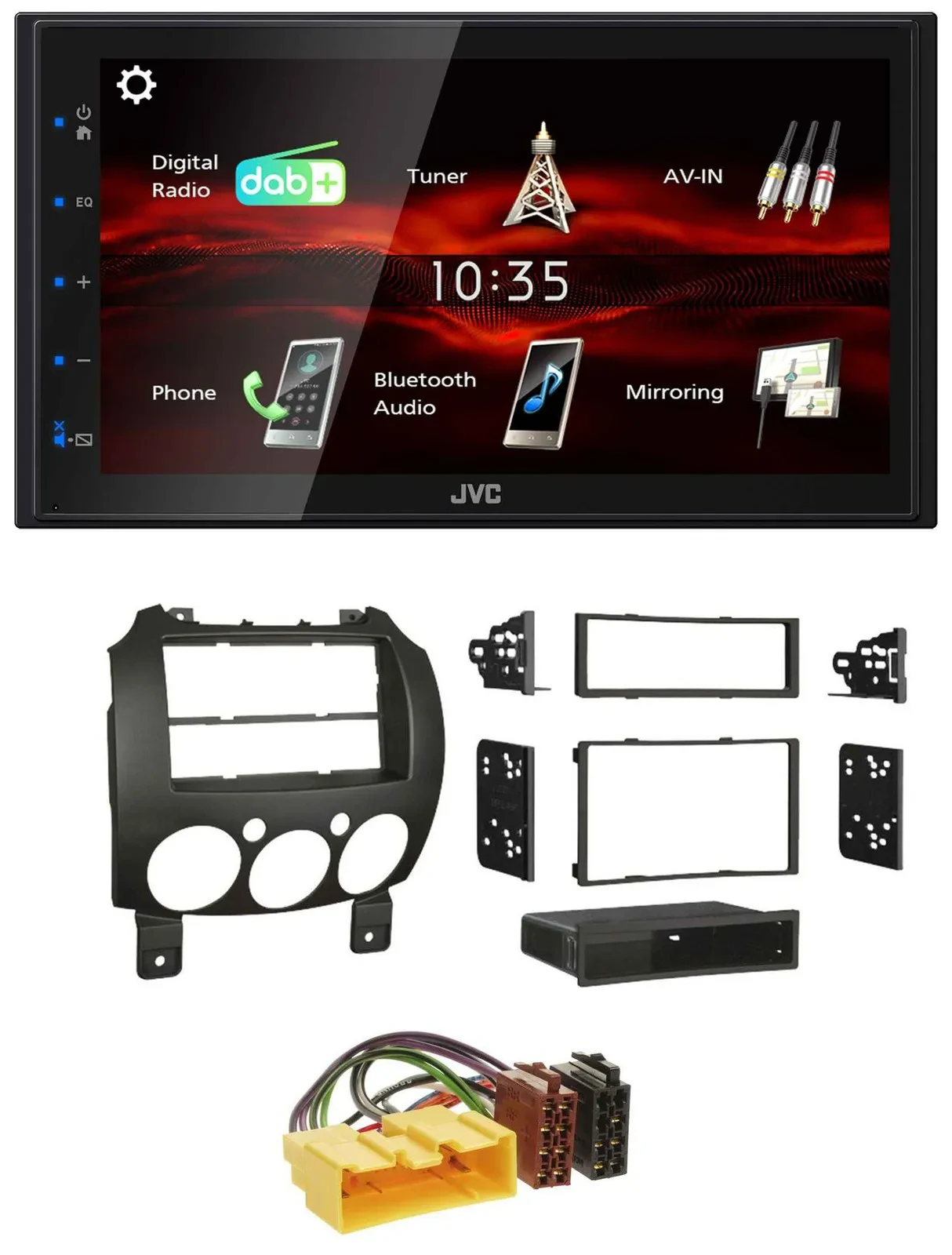 JVC USB Bluetooth MP3 DAB 2DIN Autoradio für Mazda 2 (ab 2007)