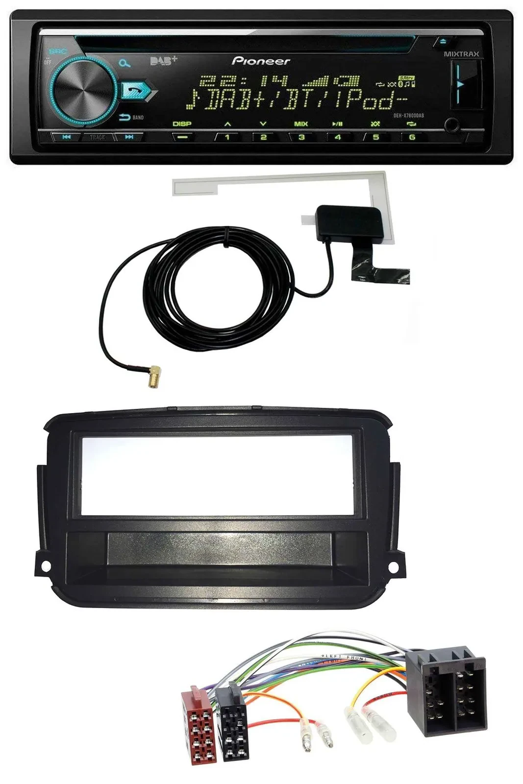 Pioneer MP3 AUX CD USB DAB Autoradio für Smart ForTwo (451, ab 2010)