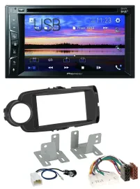 Автомагнитола для Toyota Yaris (2011–2020) Pioneer 2DIN, Bluetooth, USB, DVD, DAB, MP3, черная