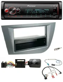 Автомагнитола Pioneer Bluetooth USB DAB для Seat Leon 2005–2010, поддержка управления на руле, темно-серый