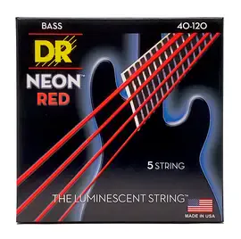 Струны для бас-гитары DR Strings HI-DEF NEON DR NRB5-40, 40 - 120