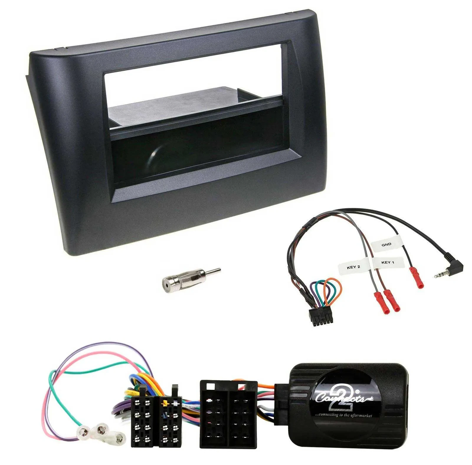 Radioset Lenkradadapter DIN Autoradio für Fiat Stilo 01-07 schwarz Ablage