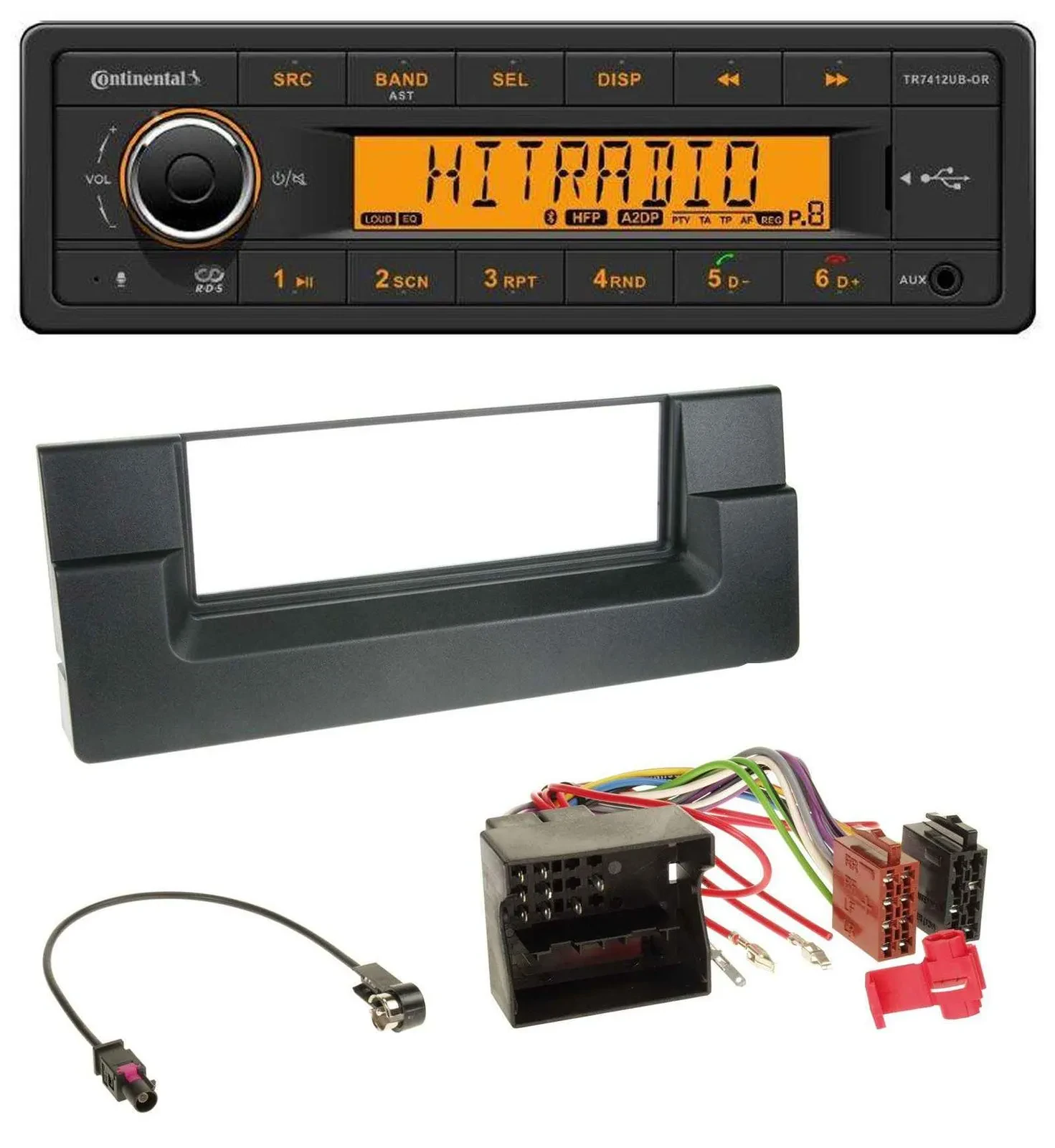 Continental MP3 Bluetooth AUX USB Autoradio für BMW 5er (E39) X5 (E53) Quadlock