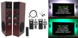 Rockville Bluetooth Home Theater/Karaoke Machine System W/LED'S+Subs+(2) Mics