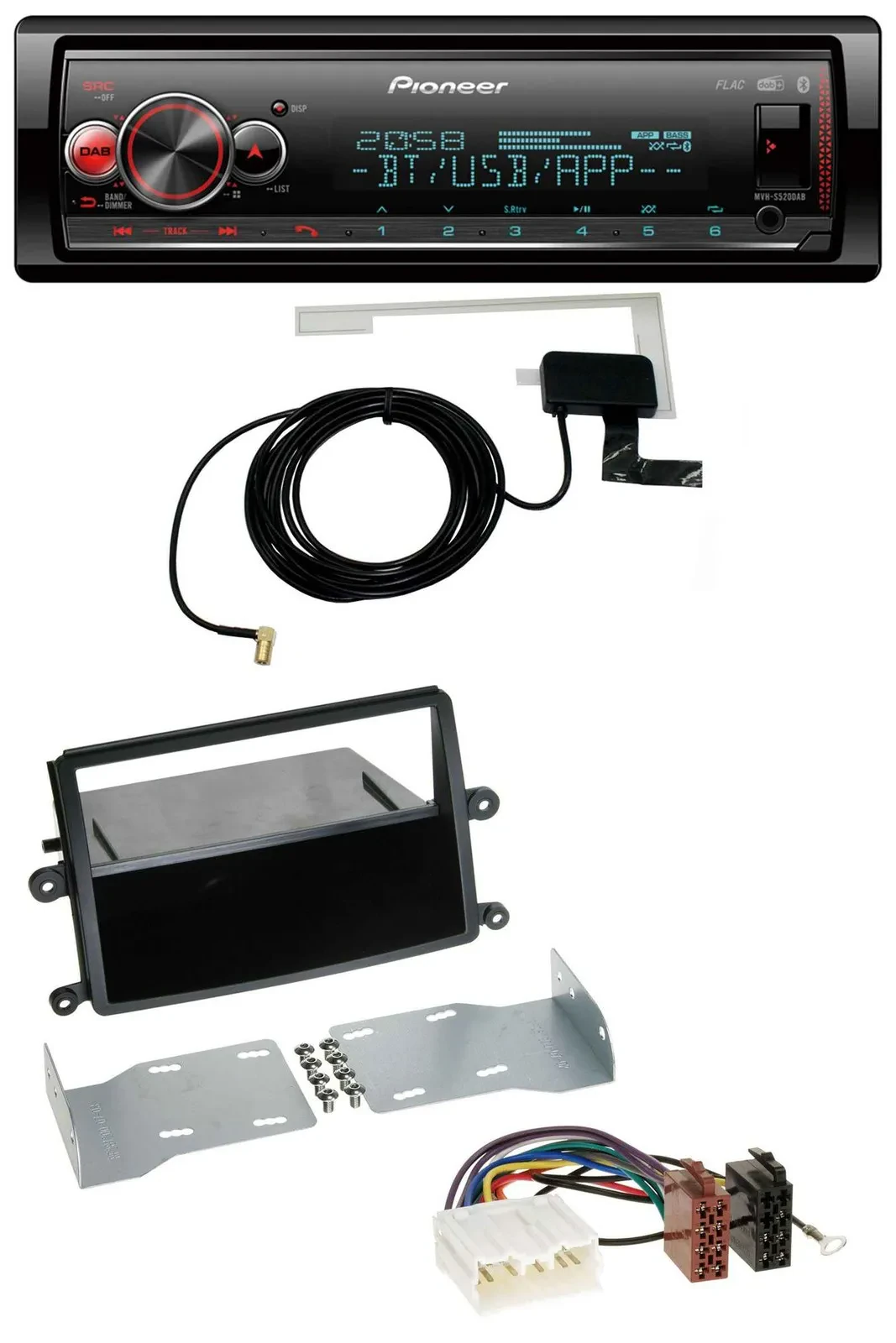 Pioneer Bluetooth DAB USB MP3 Autoradio für Mitsubishi L200 (KAOT, ab 2006)