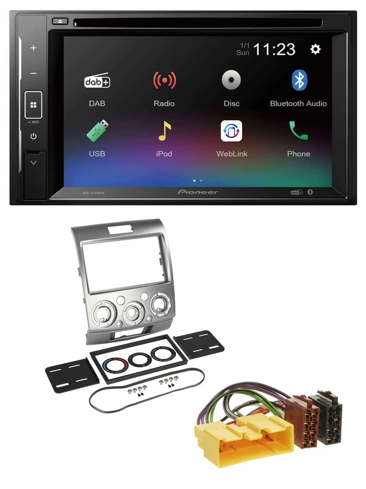 Pioneer Bluetooth MP3 USB 2DIN DAB DVD Autoradio für Ford Ranger 2AB 2007 2011