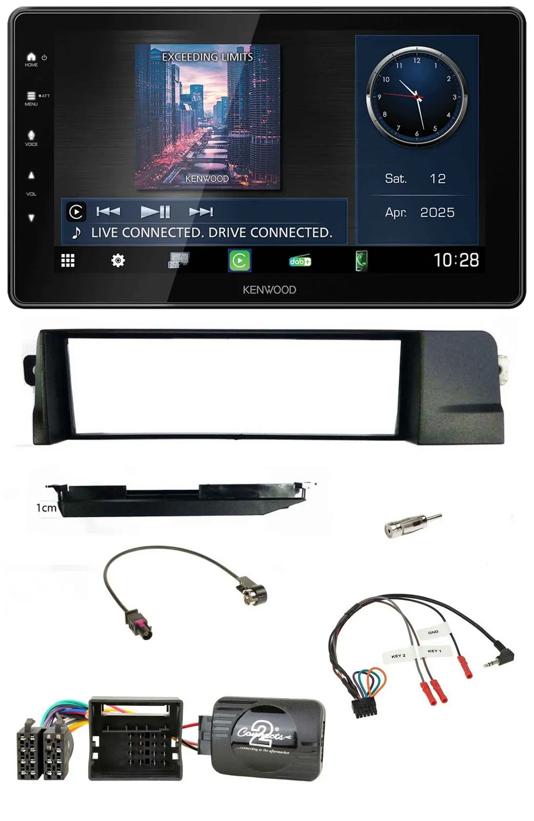 Kenwood Lenkrad Bluetooth USB DAB Autoradio für BMW 3er E46 Profi 2001-2007