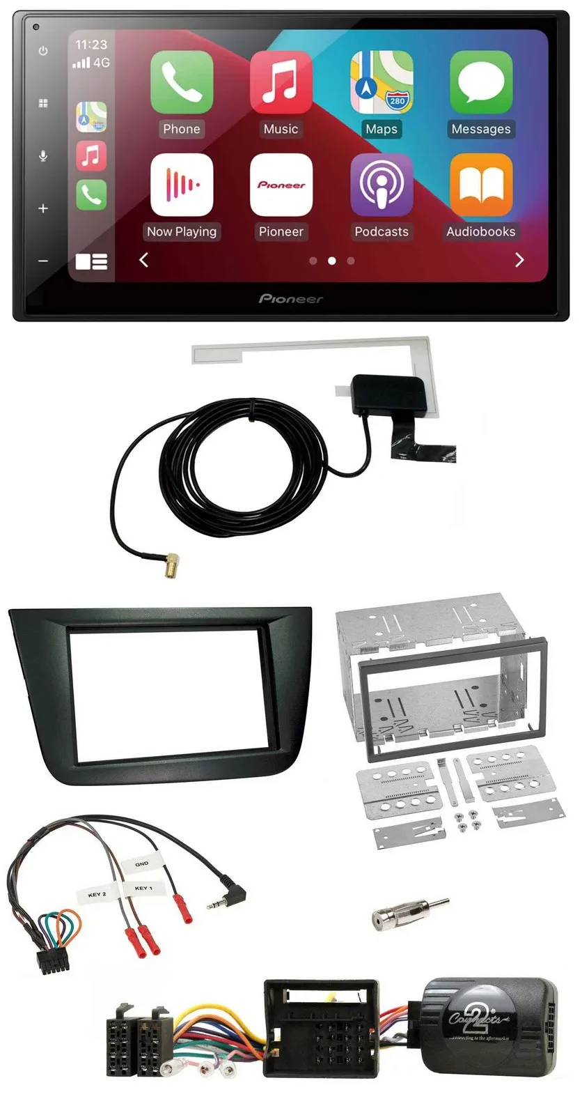 Автомагнитола Pioneer 2DIN USB Bluetooth DAB для Seat Altea/Toledo черная