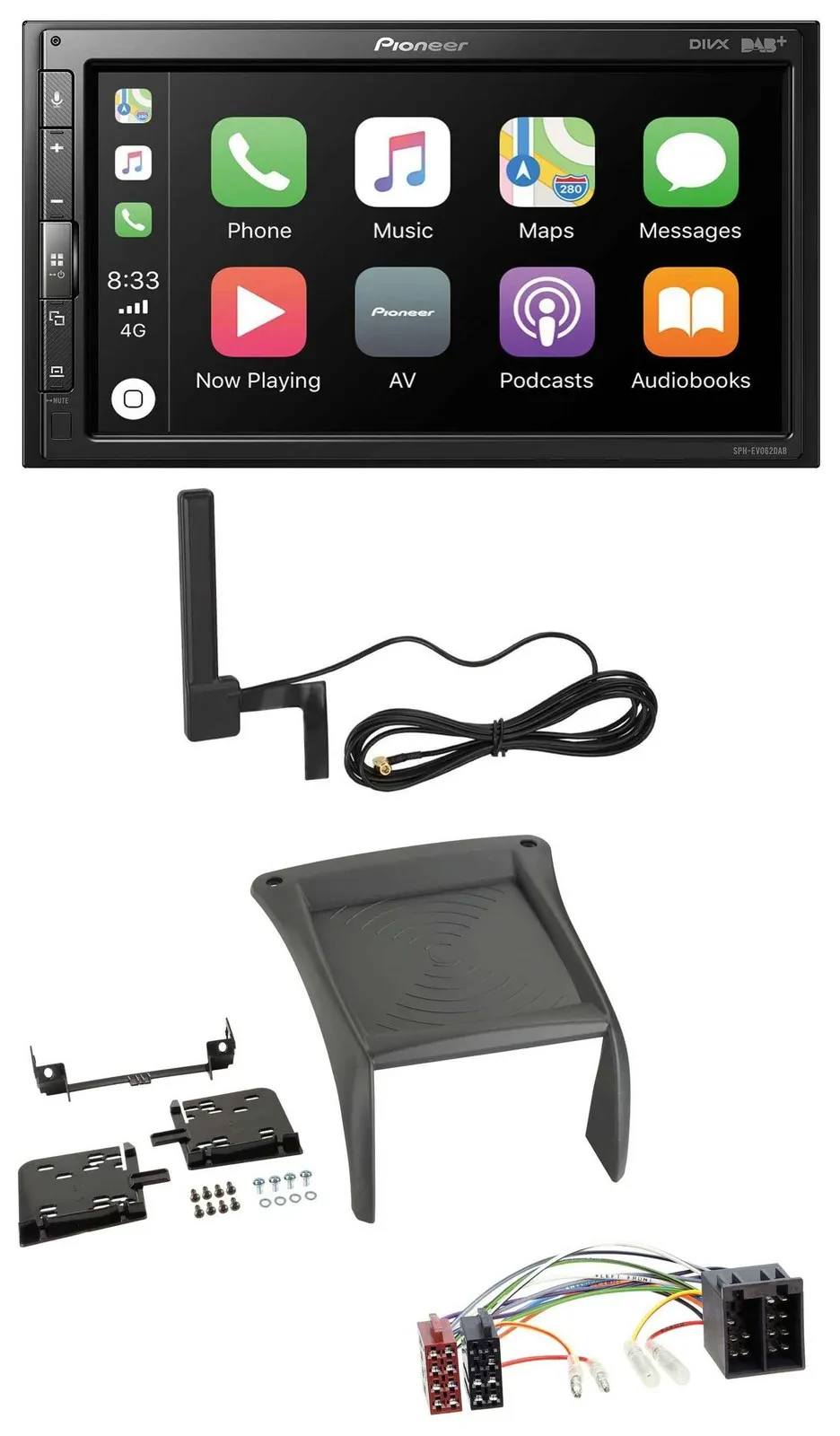 Pioneer USB 2DIN Bluetooth DAB MP3 Autoradio für Fiat Ducato (2002-2006)