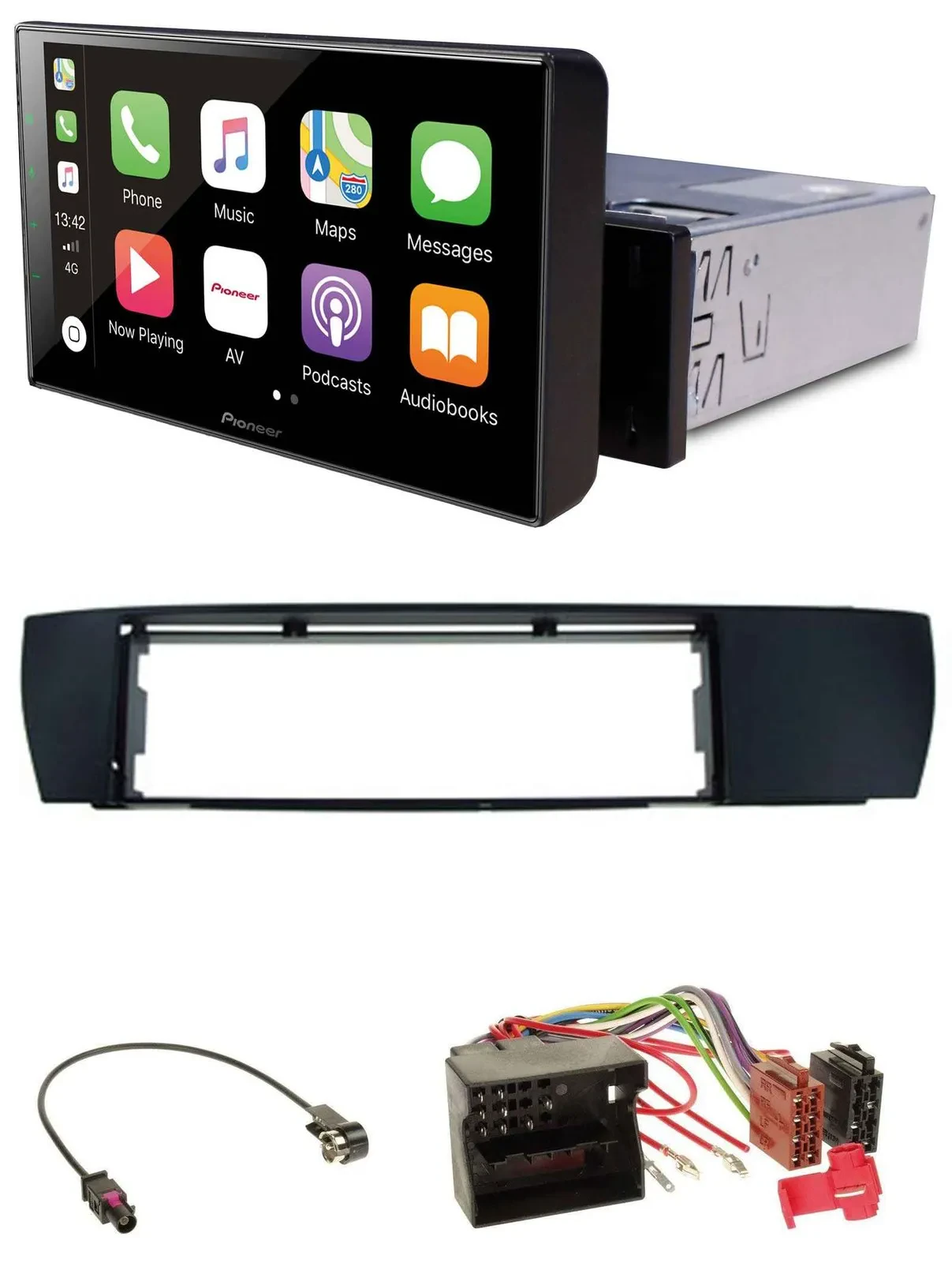 Pioneer Bluetooth MP3 DAB USB Autoradio für BMW X3 (E83 2004-2010) seitlich