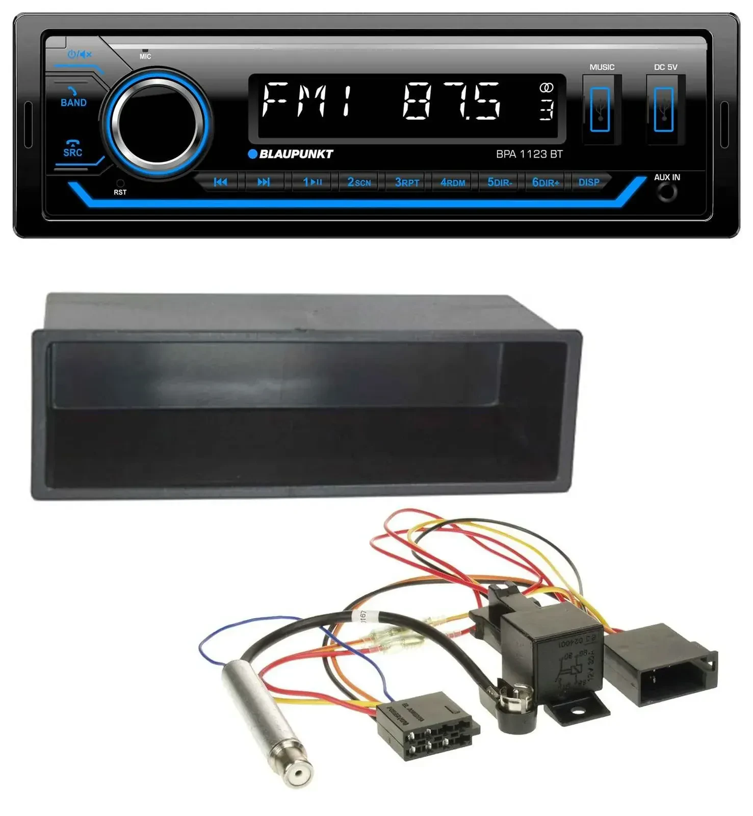 Автомагнитола Blaupunkt MP3, Bluetooth, USB, AUX для VW Polo/Transporter T4/Passat/Golf (1998–2004)