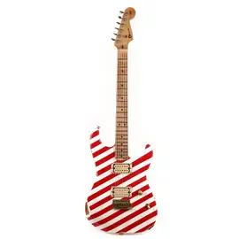 Электрогитара Charvel Custom Shop San Dimas Nitro Aged Masterbuilt Red Dave Diagonal Stripes