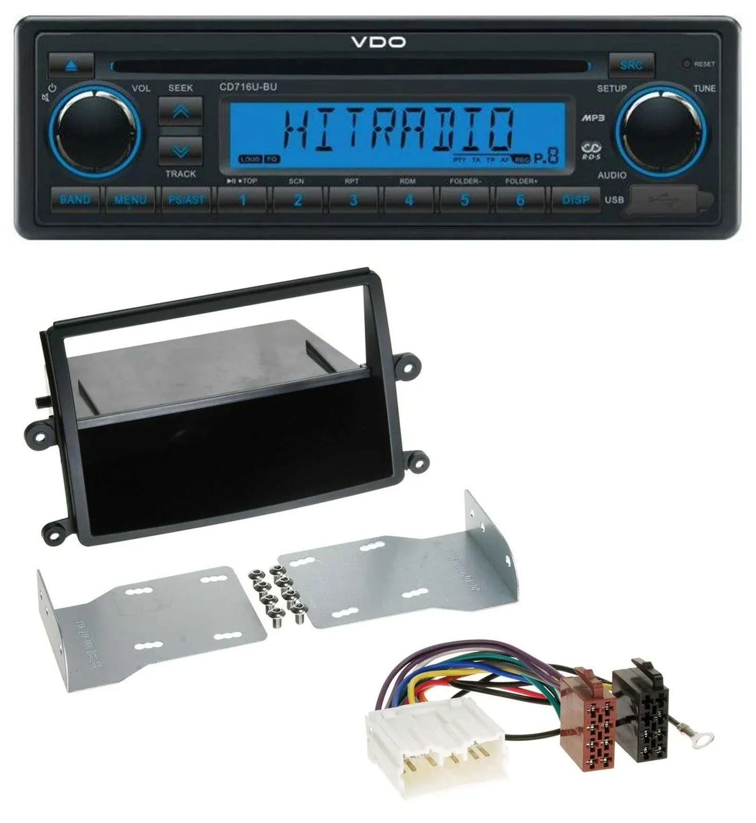 VDO AUX MP3 1DIN CD USB Autoradio für Mitsubishi L200 (KAOT, ab 2006)