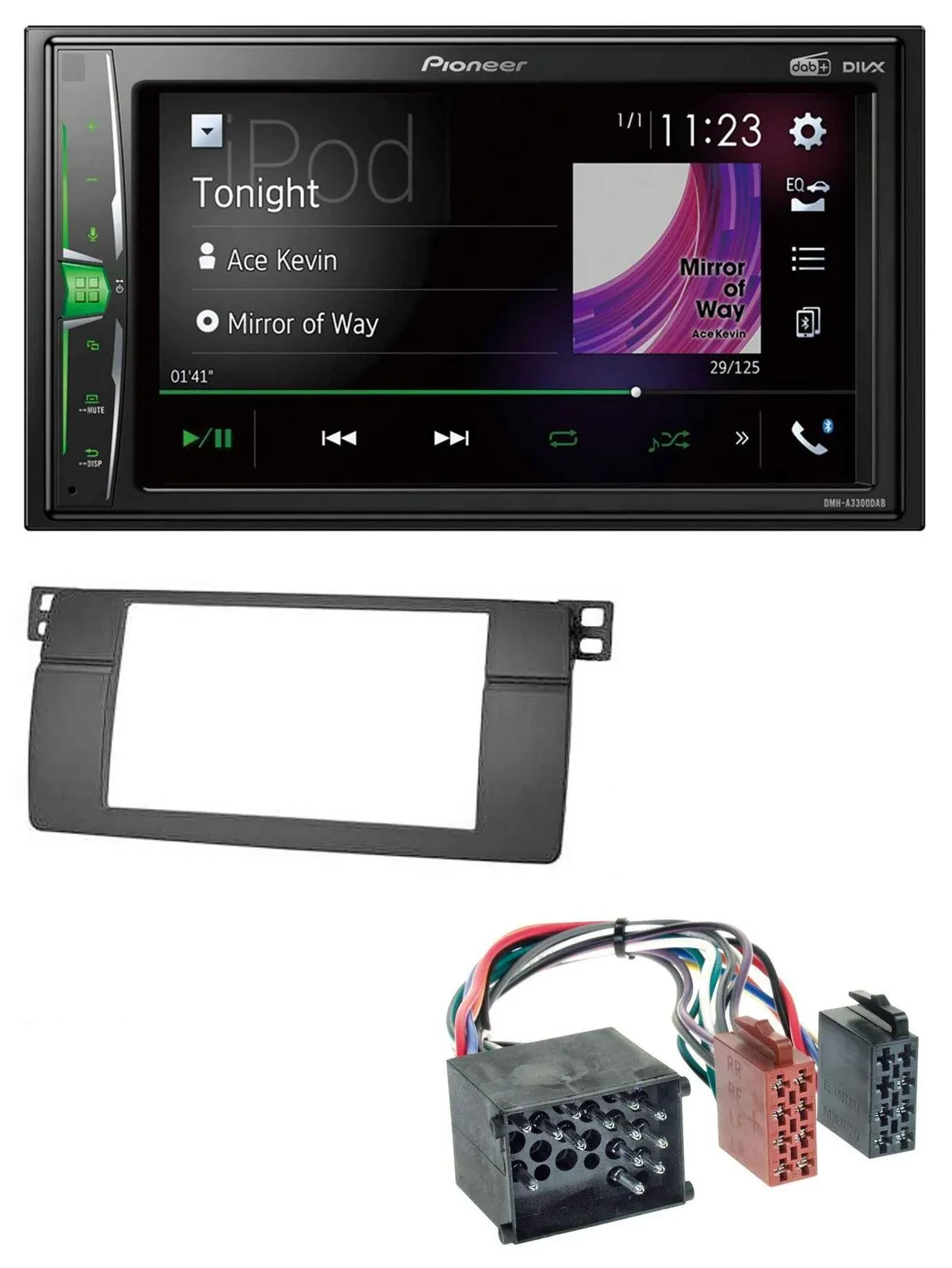 Pioneer 2DIN MP3 DAB USB Bluetooth Autoradio für BMW 3er E46 mit großem Navi Run