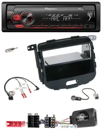 Автомагнитола Pioneer DAB, 1DIN, USB, MP3, поддержка управления на руле, для Hyundai i10 (2009–2013), чёрная (резиновое покрытие)