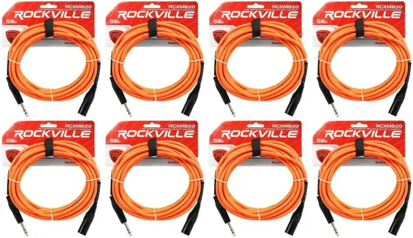 Коммутационный кабель Rockville RCXMB20-O Orange 6.1 м (8 штук)