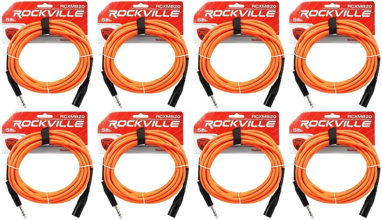 Коммутационный кабель Rockville RCXMB20-O Orange 6.1 м (8 штук)