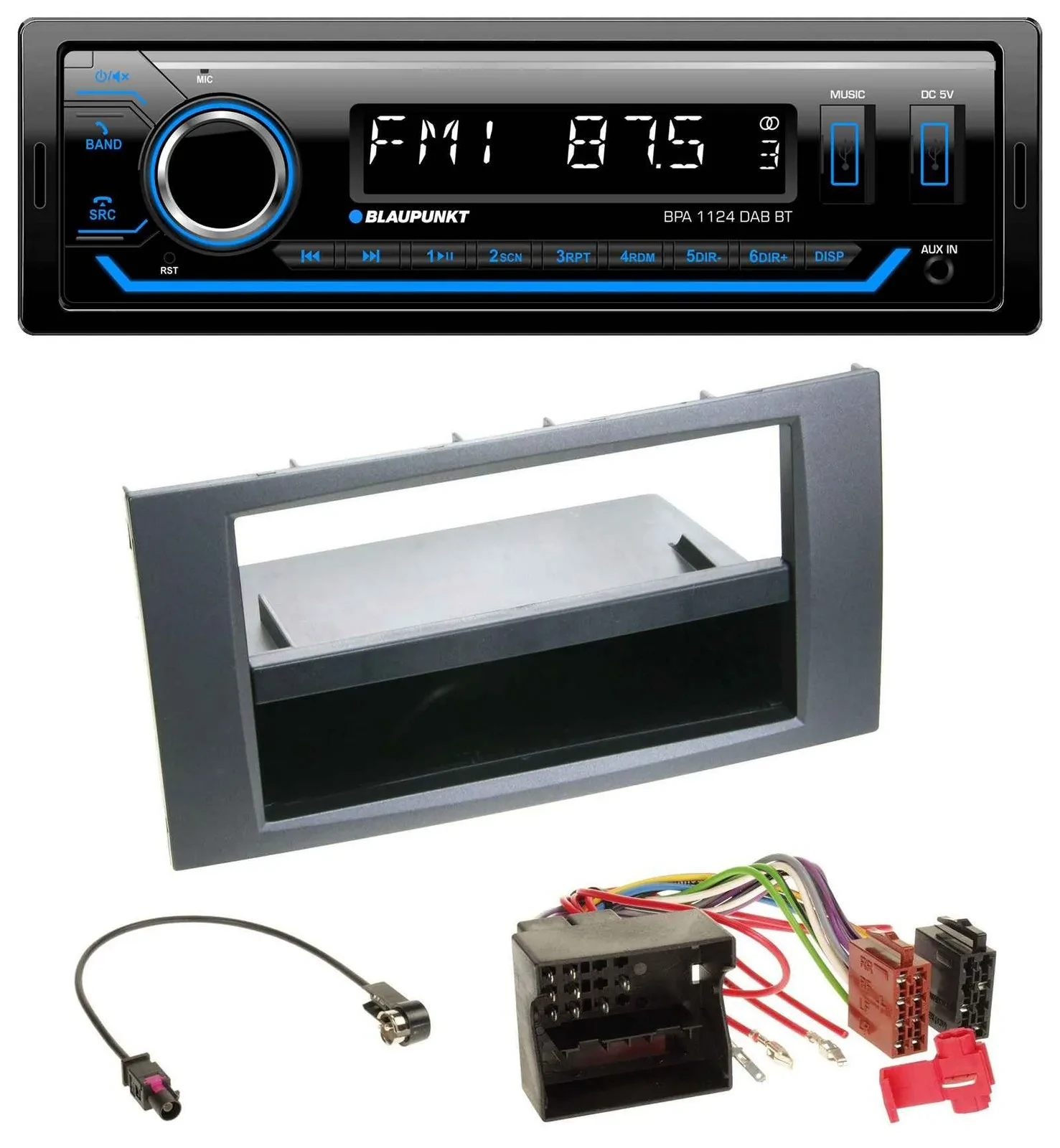 Blaupunkt Bluetooth USB DAB MP3 Autoradio für Ford Focus C-Max Galaxy S-Max 03-0