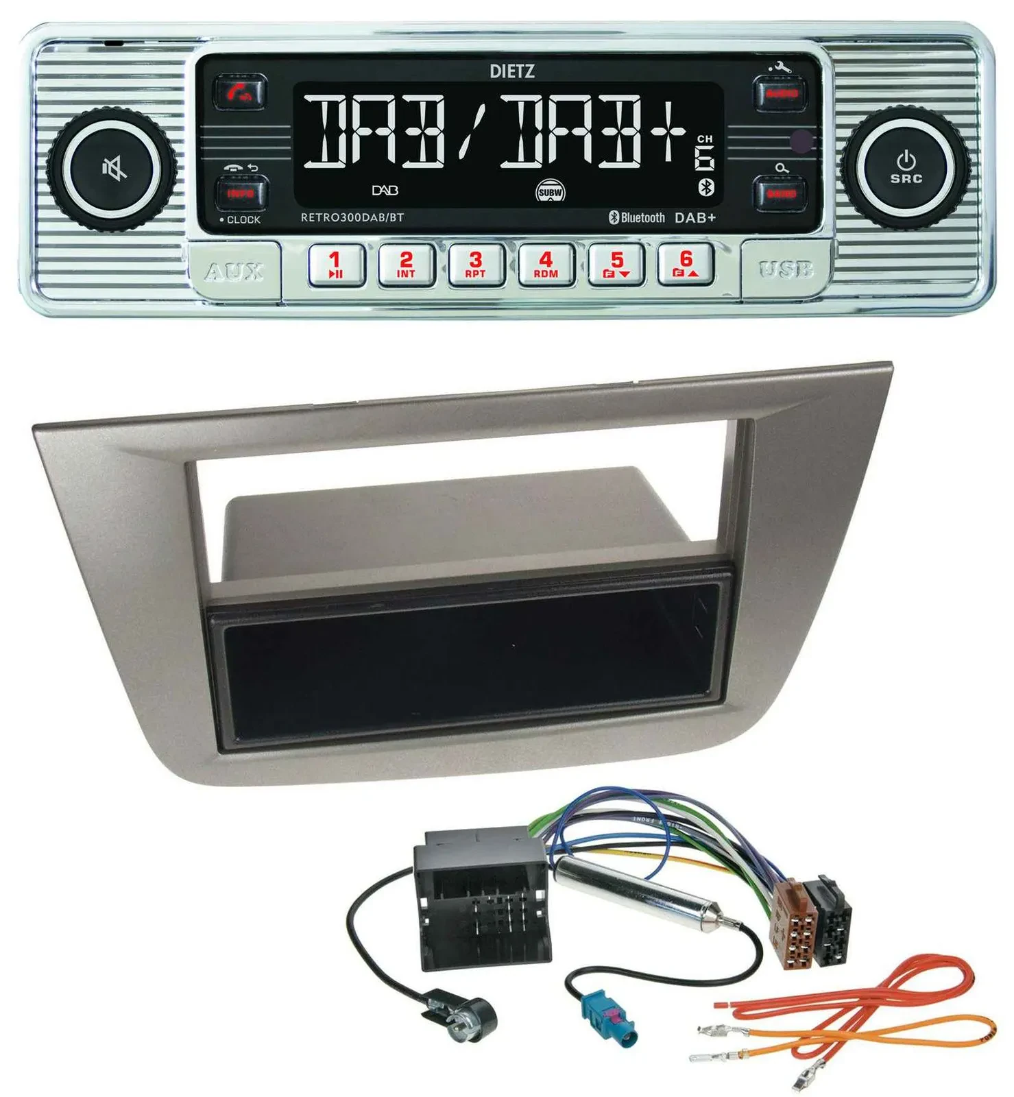 Dietz Bluetooth MP3 DAB USB Autoradio für Seat Altea Toledo ab 05 Anthrazit-meta