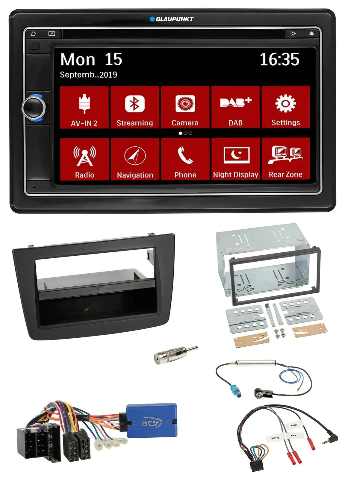 Автомагнитола Blaupunkt 2DIN, DAB, TMC, USB, Bluetooth, навигация, для Alfa Romeo Mito, ISO