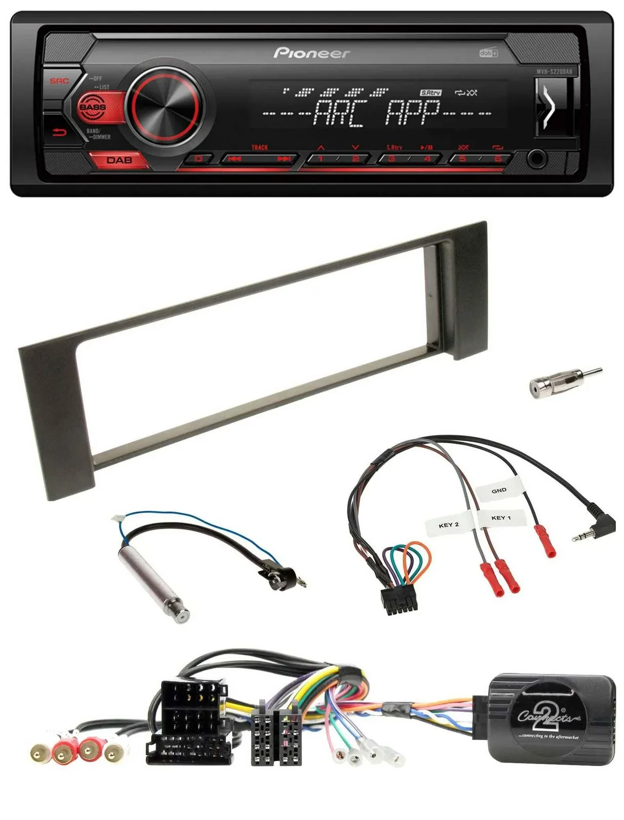 Pioneer DAB 1DIN MP3 Lenkrad USB Autoradio für Audi A4 2000-2004 Can-Bus ISO