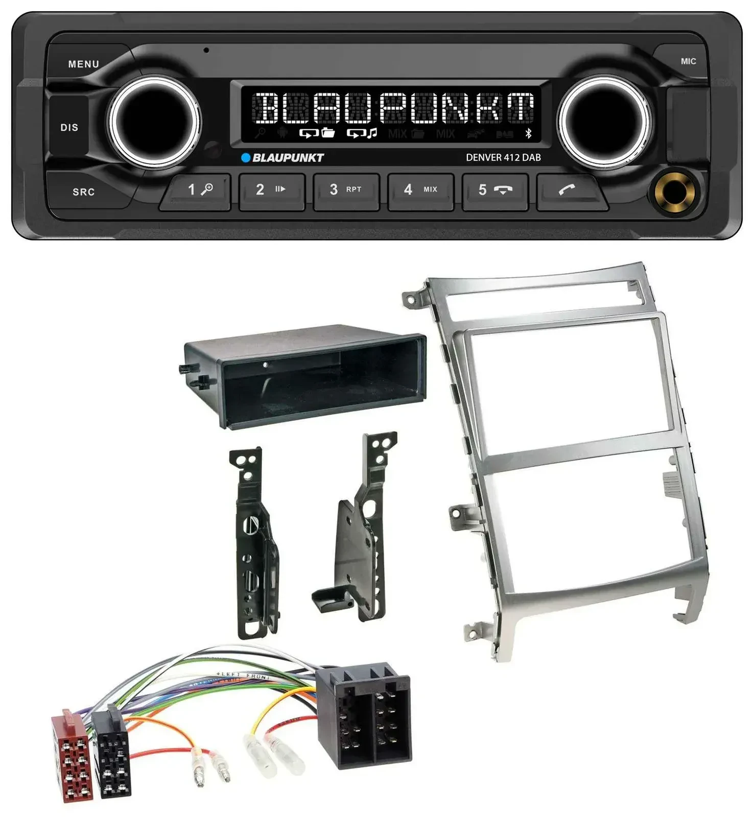 Blaupunkt Bluetooth DAB MP3 USB Autoradio für Hyundai ix55 (2009-2012) silber