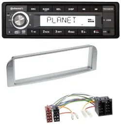 Continental USB 1DIN AUX DAB MP3 Autoradio für Alfa Romeo 147, GT - silbergrau