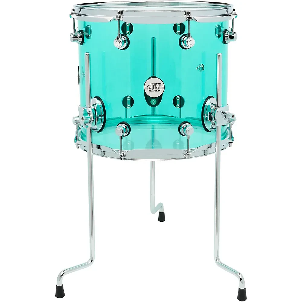 DW Design Series Acrylic Floor Tom With Chrome Hardware 14 x 12 in. Sea Glass
