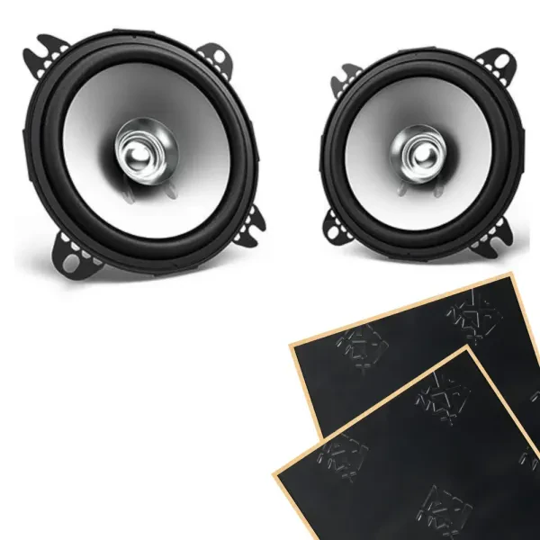 Kenwood KFC-C1056S 4" 2-Way 4-Ohm Dual Cone Car Speakers + Sound Damping
